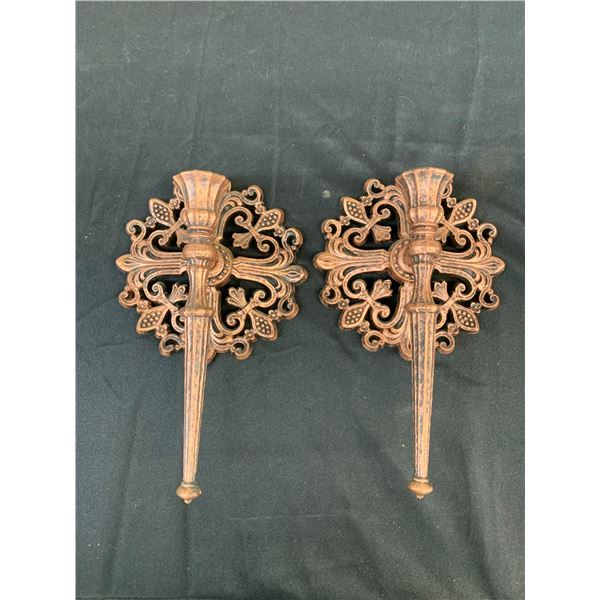 Vintage MCM Syroco 1964 Wall Sconces 10"