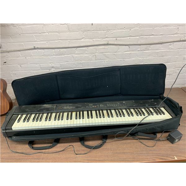 Yamaha P-80 Electric Full Sized Keyboard with Weighted Keys, Foot Pedal, Power