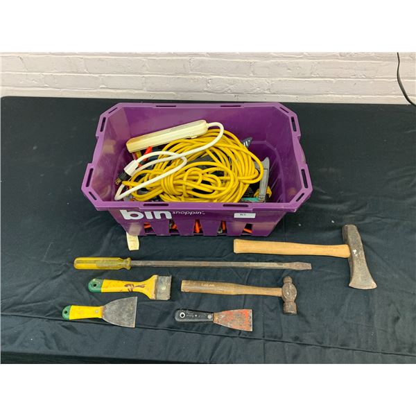 Bin of Extension Cables and Hand Tools