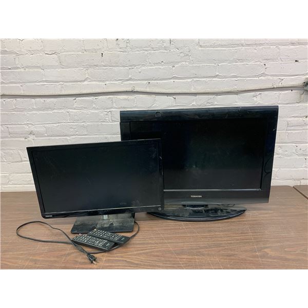Lot of 2 Flatscreen TVS  23" x 26" w Remotes *as is*
