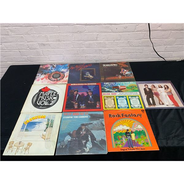 Lot of 10 Vinyl Records LPs Rock Fantasy, Maple Music Vol 2, Toronto, etc