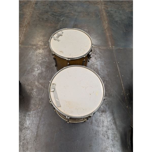Lot of 2 Vintage Olympic England 16" Sparkle Wrap Tom Drums