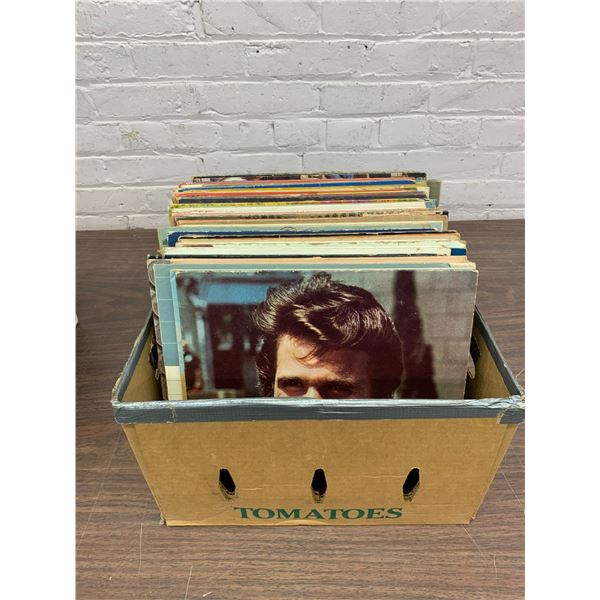 Box of 46 Vinyl Records LPs Easy Listening Assorted (musty)