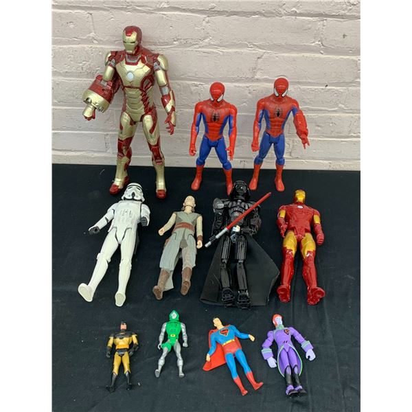 Box of Superhero Action Figures / Toys Marvel DC Star Wars