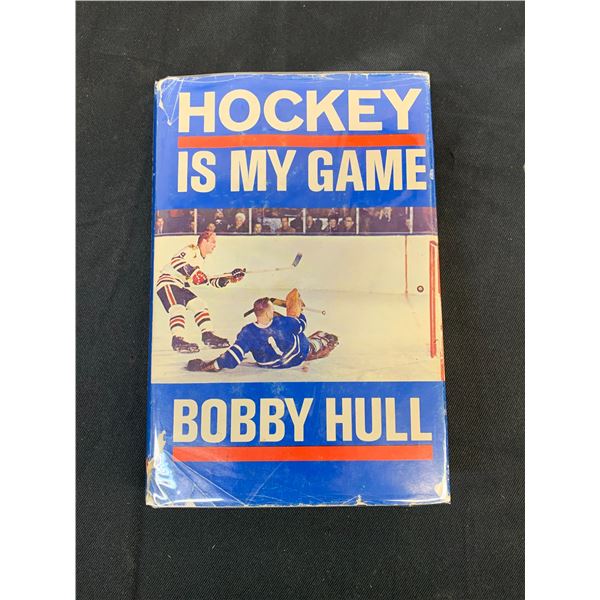 Bobby Hull Signed Hockey Is My Game book and Signed postcard