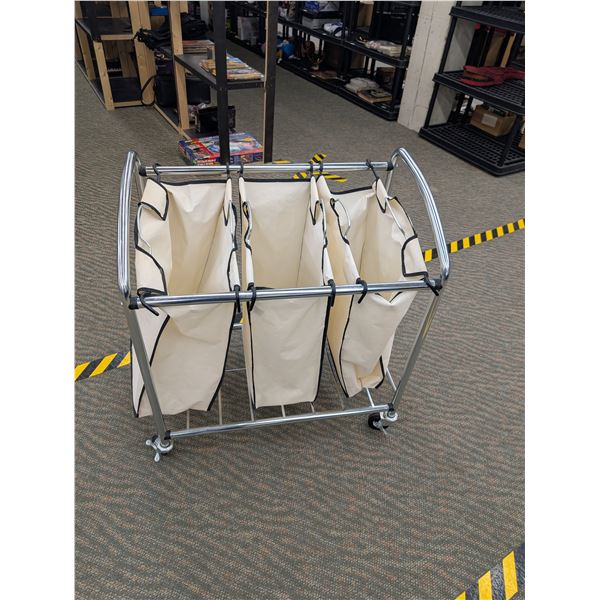 3 Bag Laundry Sorter Rolling Cart