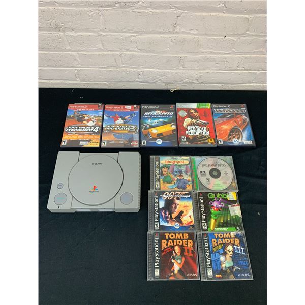 PS1 and PS2 Bundle Console, x6 PS1 Games and x4 PS2 Games x1 Xbox 360 Game
