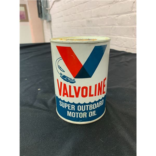 Vintage Super Outboard Part No 448 Valvoline Outboard Motor Oil 1L Tin Can