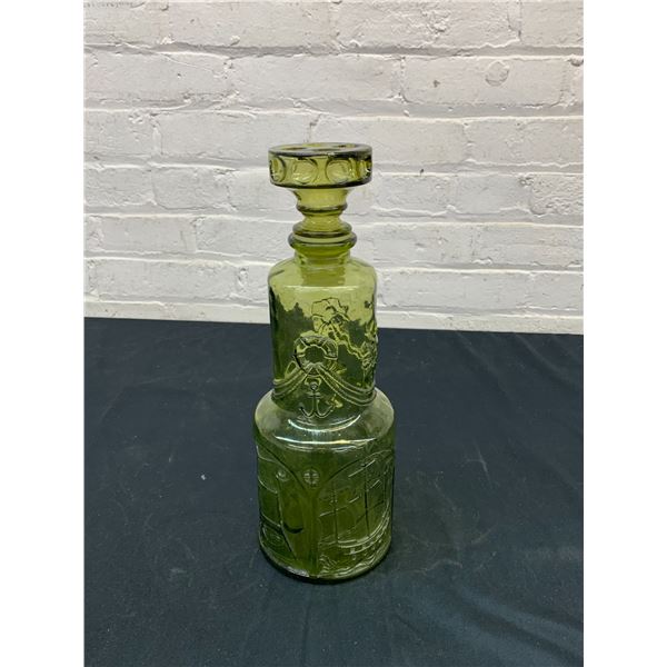 Nautical Green Glass Liquor Decanter 13"