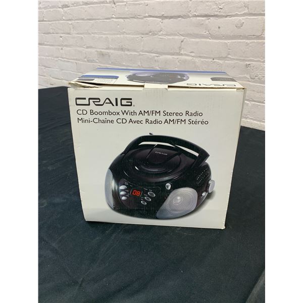 CD Boombox with AM FM Stereo Radio, Boxed