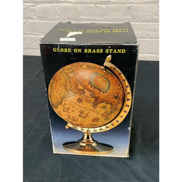 Vintage Globe on Brass Stand 10"