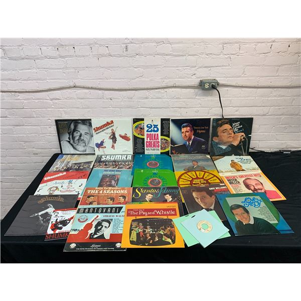 Lot of 22 Vinyl Records LPS Easy Listening, Polka, Ukrainian Folk Music, Johnny Cash, Tom Jones, etc