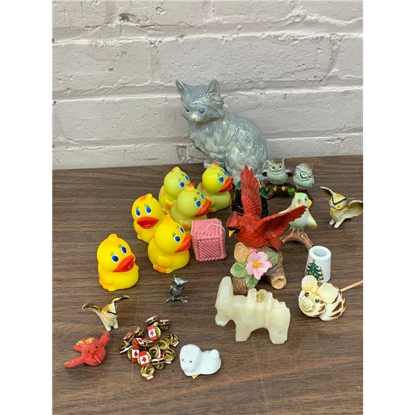 END OF THE RUN Rubber Duckies, Bird Figurines, Ceramic