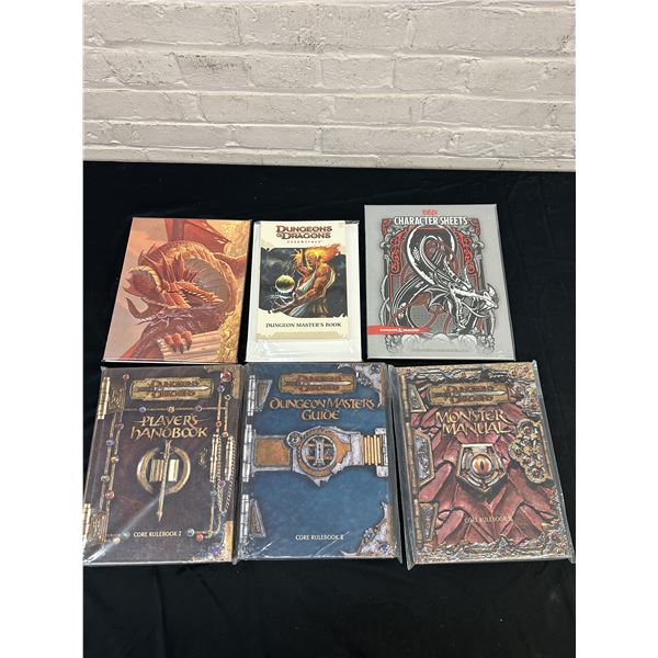 Lot of 6 Dungeons and Dragons Books, Character Sheets, Manuals