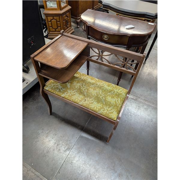 Vintage Telephone Table Gossip Bench