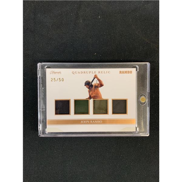 RAMBO John Rambo Quad Patch Card #25/50 Super Products Keepsake Edition #174 SSP
