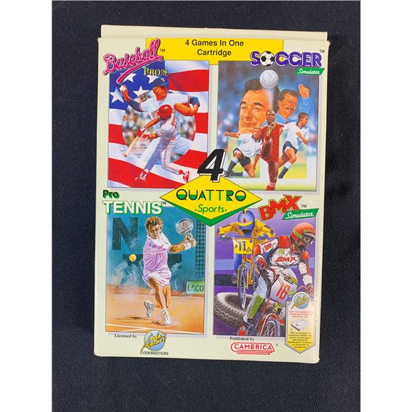 Nintendo Quattro Sports NES Complete in Box (CIB) Codemasters Camerica 1990