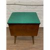 Image 1 : Wooden Sewing Stool Storage Box w Contents 19"