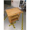Image 1 : Rolling Wooden Butcher Block Top Kitchen Cart