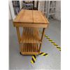 Image 3 : Rolling Wooden Butcher Block Top Kitchen Cart