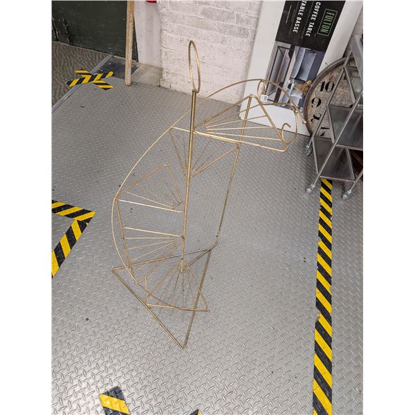 Gold Metal Spiral Staircase Plant Stand