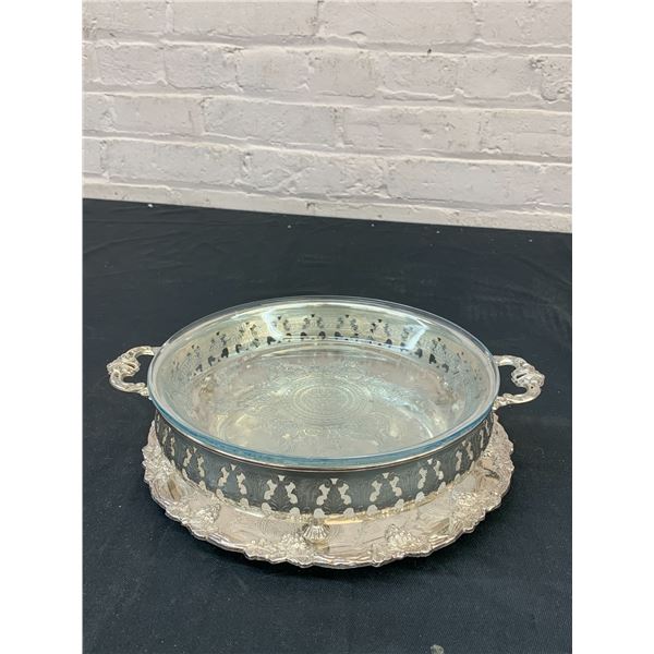 Silverware Tray with Handles, Plate and Fire King Glass Dish