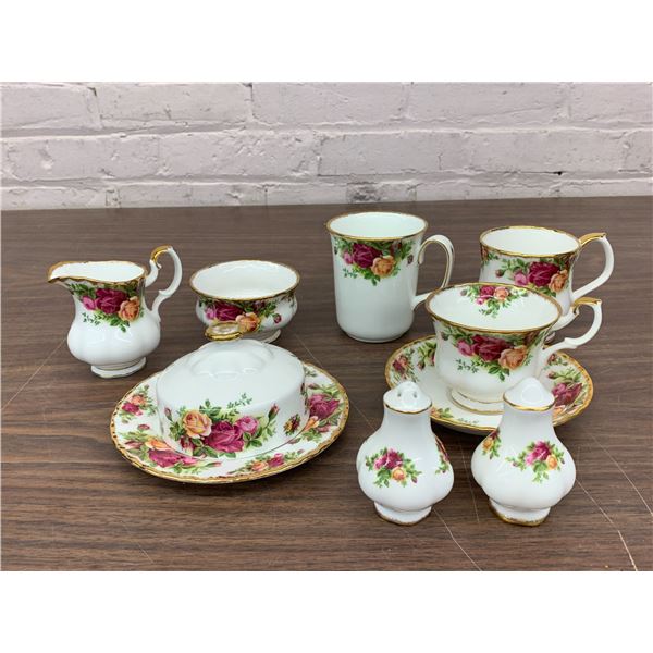 9pcs Royal Albert Fine Bone China England "Old Country Roses"