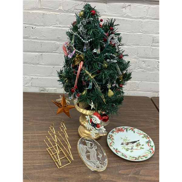 Small Christmas Tree, Plates, etc