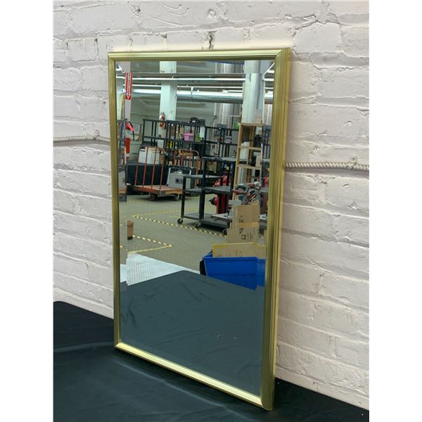 Vintage Gold Tone Beveled Edged Wall Mirror 19" x 31"