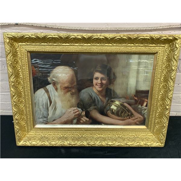 Ornately Framed Gold Tone Art Print
