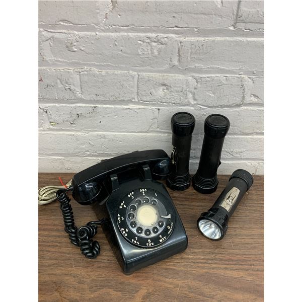 Vintage Rotary Telephone, 3 Flashlights