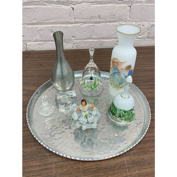 Vintage Avon Dinner Bell, Napcoware Signed Foster, Tray, Figurines Trinkets