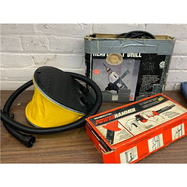 Foot Pump, Heavy Drill and Remington Power Hammer