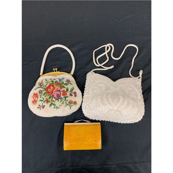 Lot of 3 Vintage / Beaded Women's Clutch Purses / Wallet