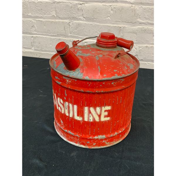 Red Metal Gasoline Oil Tin