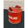 Image 1 : Red Metal Gasoline Oil Tin