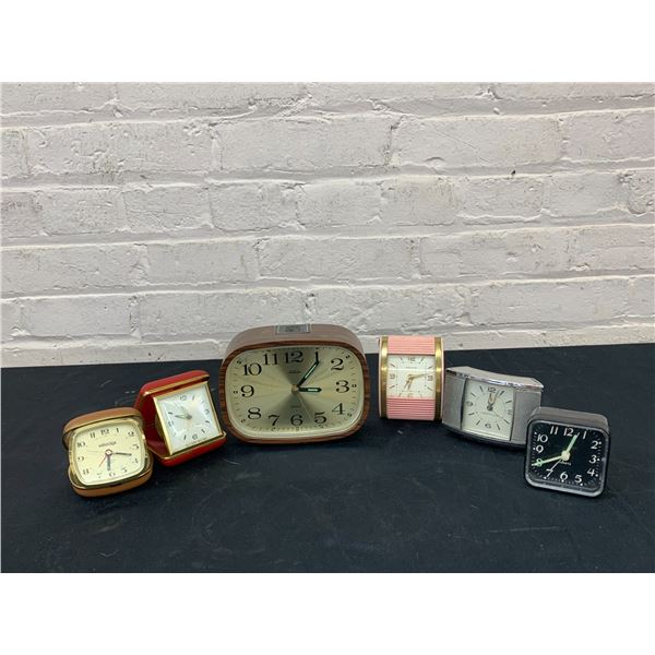 Lot of 6 Travel / Desk Clocks