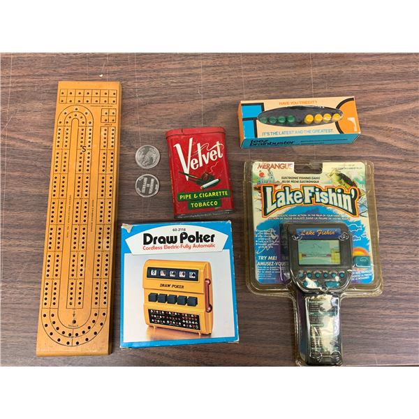 7pcs Games, Poker, Tobacco Tin, Coins, etc