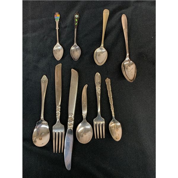 Souvenir Spoons, Forks, 2 Sterling Collectible Spoons