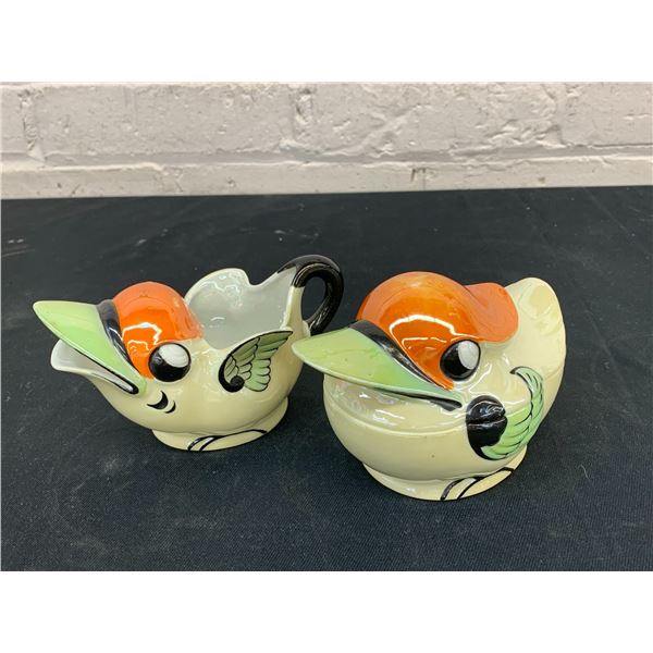 Vintage Lustreware Japan? China Bird Cream and Sugar Set