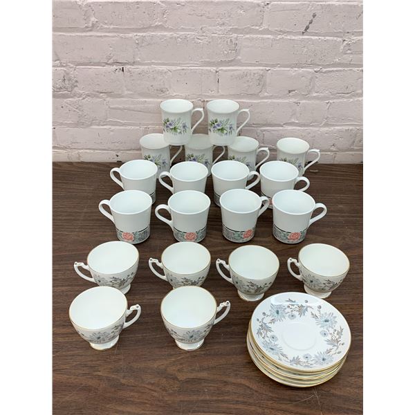 Lot of Fine China Tea Cups 8 Corning, 6 Coalport (with Saucers), 6 Royal Minster