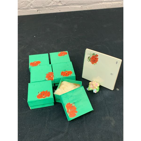 Vintage Floral China England Coalport Table Placeholder Name Card Flower Stands and Cards