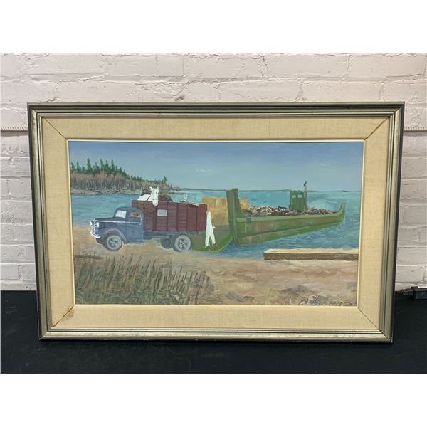 Framed Original Painted by Ed Schreyer (Manitoba Premier Canada Governor General) 38" x 26"