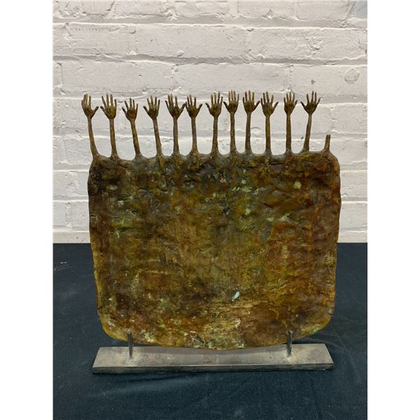 Simon Muscat "Shape with Hands" Bronze Edition 1/10 Circa 70s Metal Sculpture *damaged*