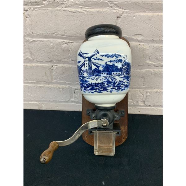 Wall Mounted Ceramic Coffee Grinder with Glass Catcher Jar