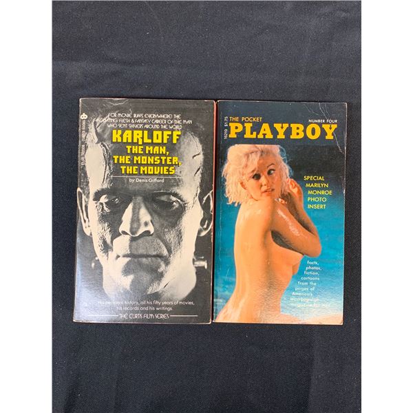 Lot of 2 Vintage Pocket Books Karloff The Man, The Monster, The Movies & Marilyn Monroe Playboy