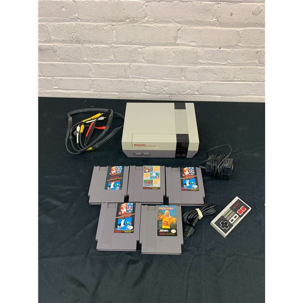NES Nintendo Console Bundle 1 Controller, Power, Video, 5 Games