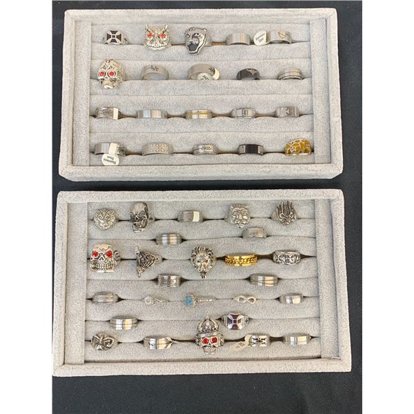 Lot of Approx 50 Men's Assorted Rings