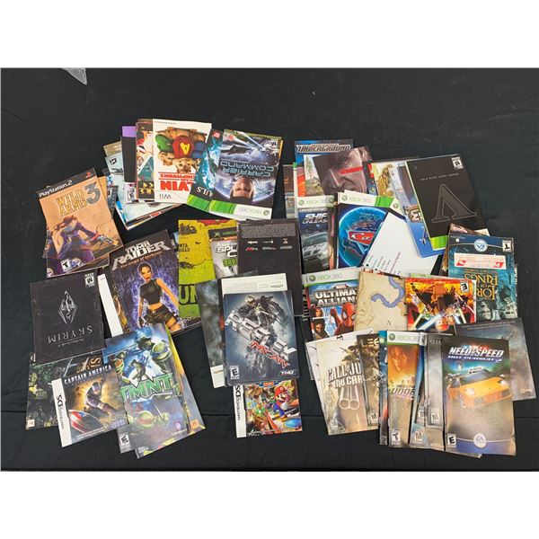 Large Lot of Assorted Video Game Manuals / Paperwork