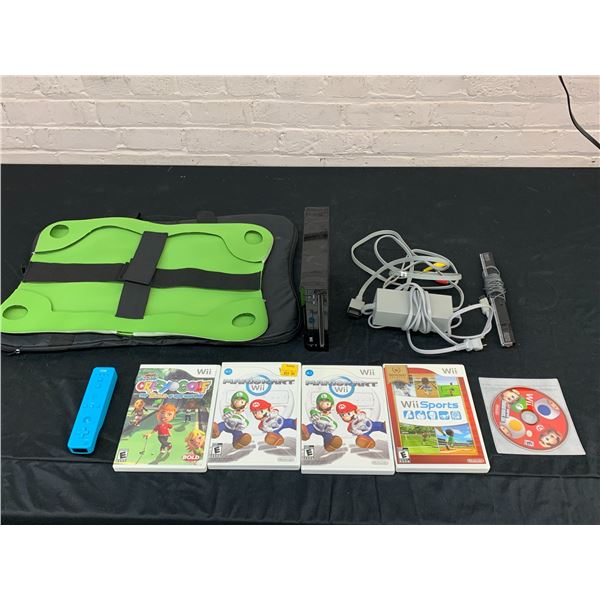 Nintendo Wii Console Bundle System, Controller, Power, Video, Sensor, 5 Games